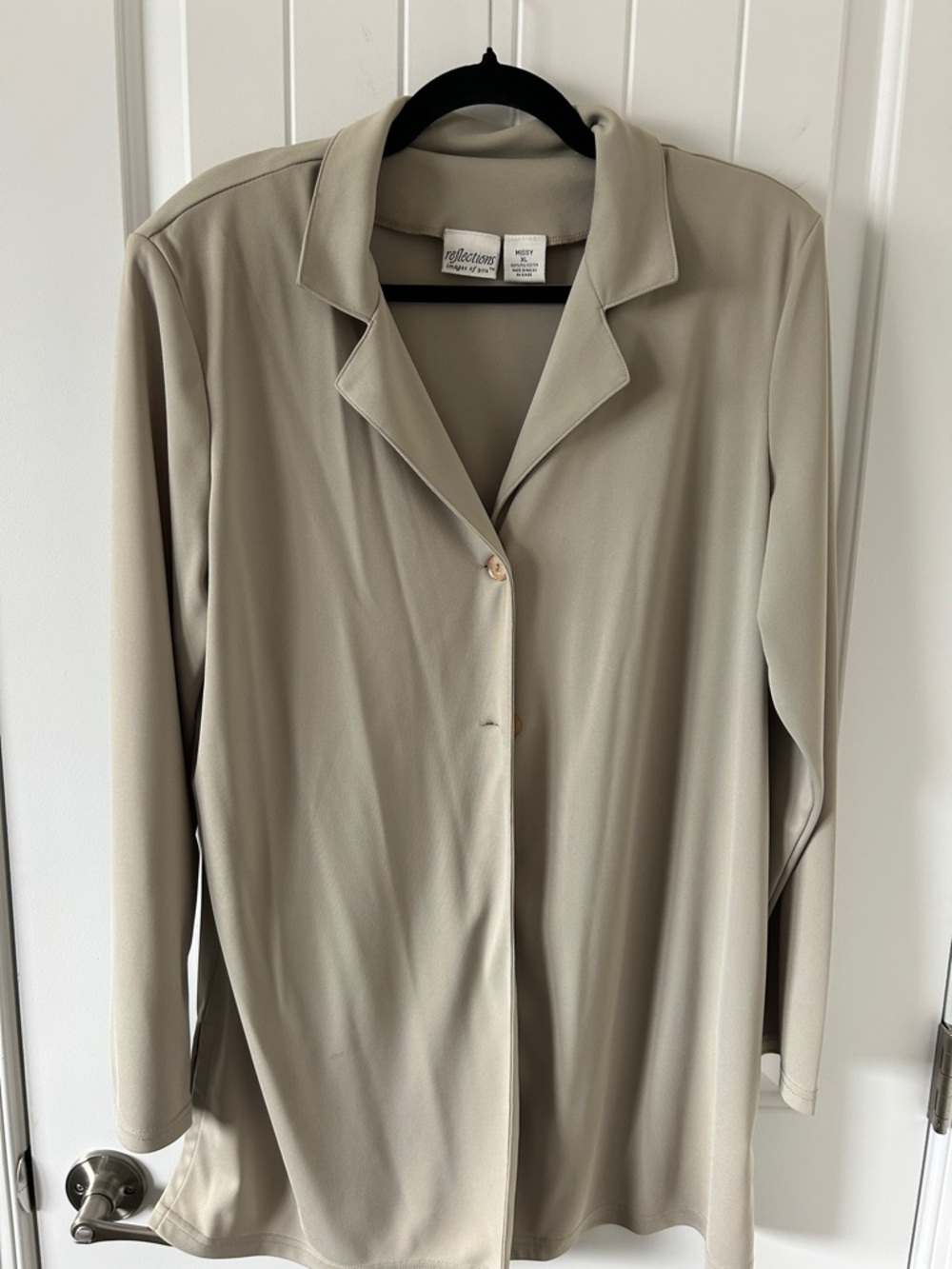 Relaxed Sand Button-Front Long Sleeved and Elastic Waist Pants Set